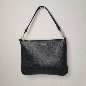 LODIS Black Leather Shoulder Bag Baguette Gold Hdw - Freshly Conditioned & Soft
